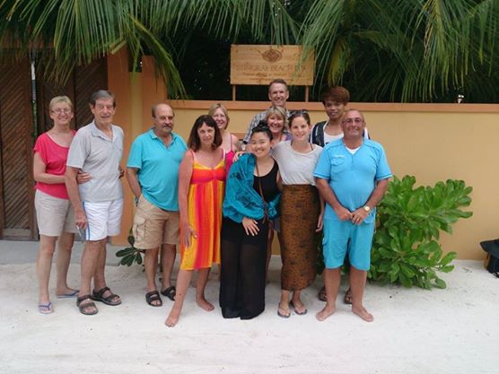 Group-of-guest-infront-of-String-Ray-Hotel-in-Maafushi